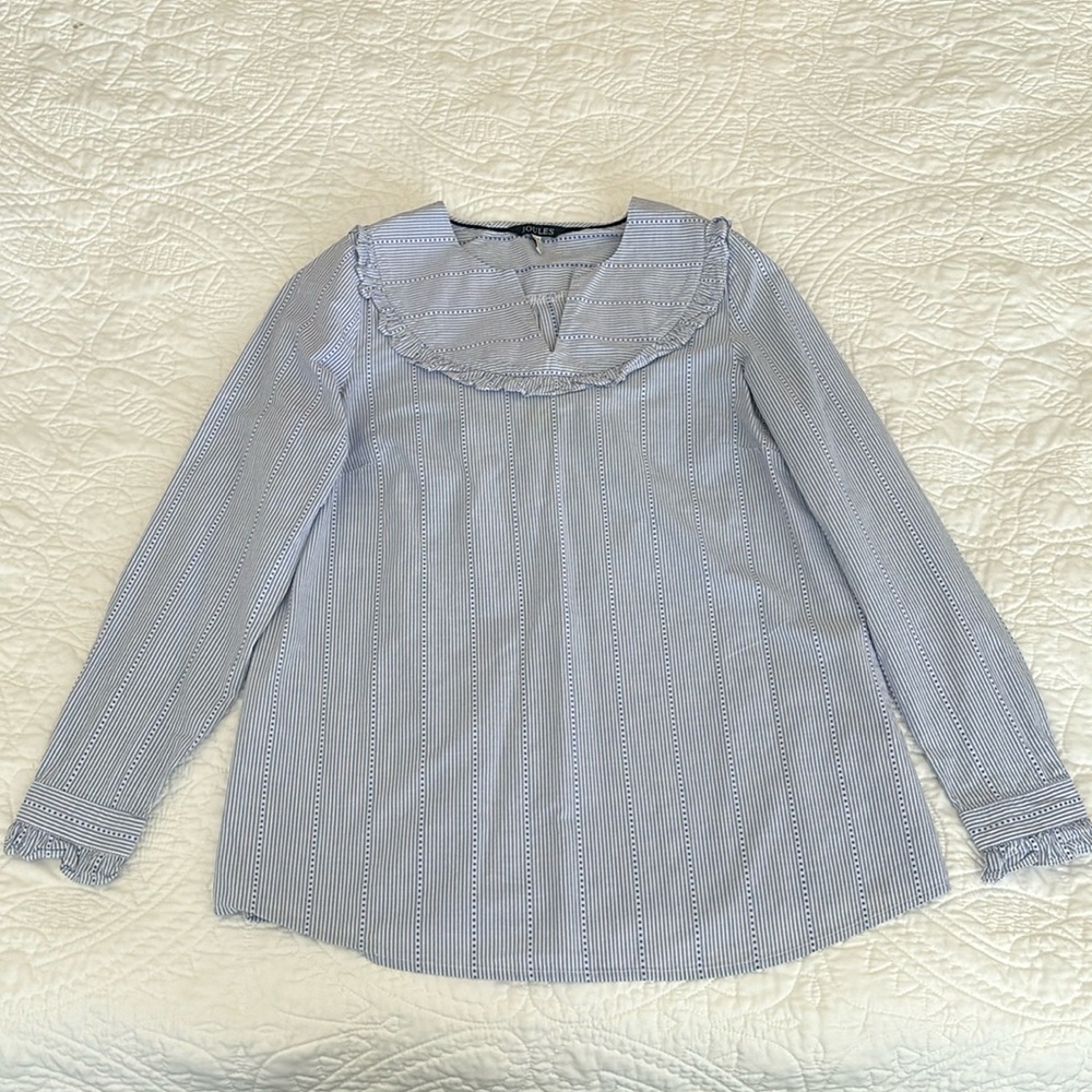Joules blue and white top. Size 6